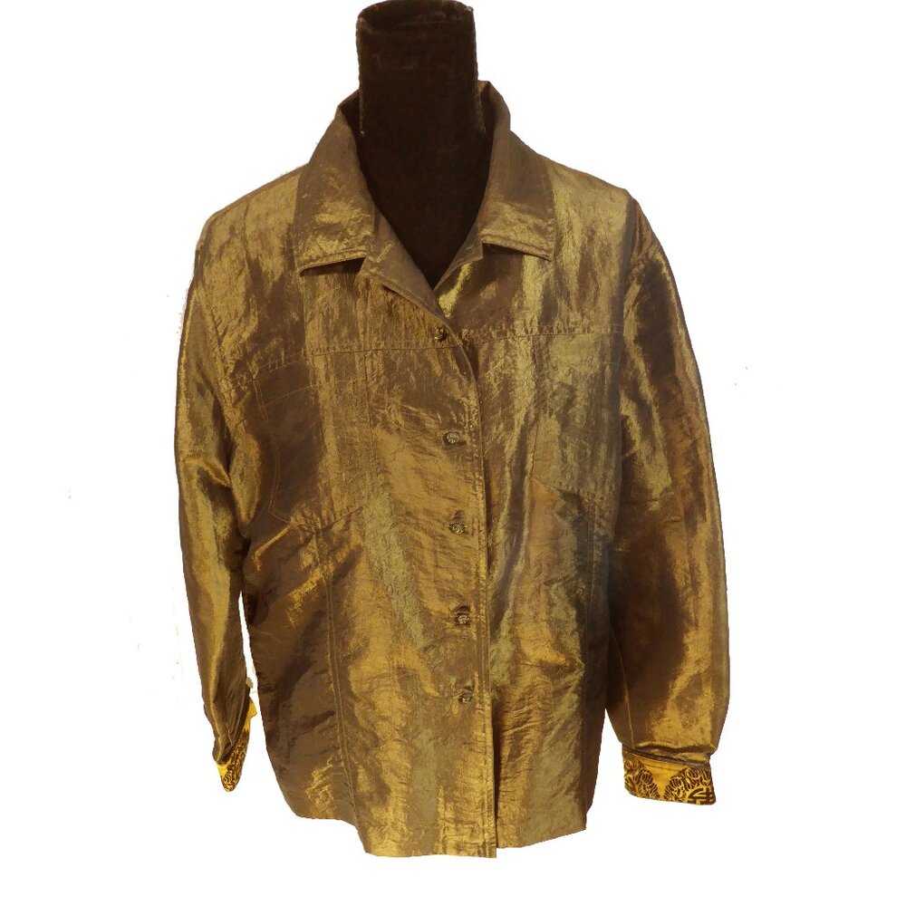 Chico’s Design iridescent Gold jacket size 3